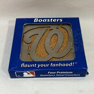 Set of 4 Washington National MLB Boasters Stainless Steel & Cork Coasters NIB